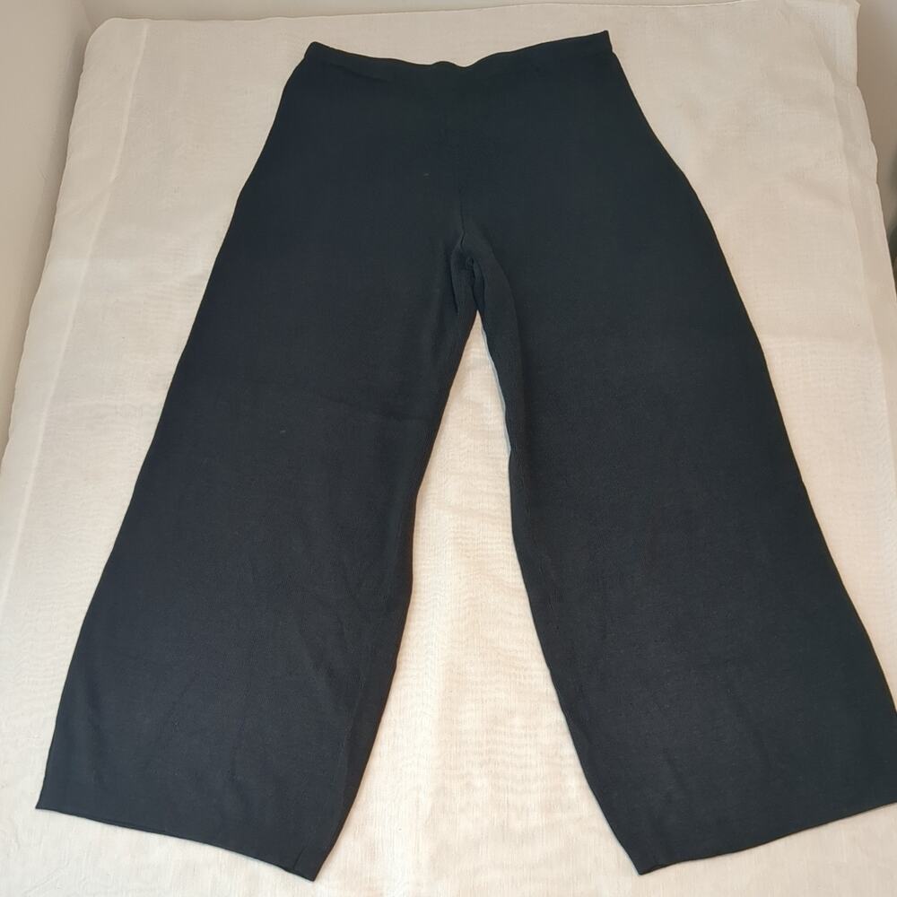 Diane Von Furstenberg Silk Assets 100% Silk Knit Pull-On Relaxed Pants Black L